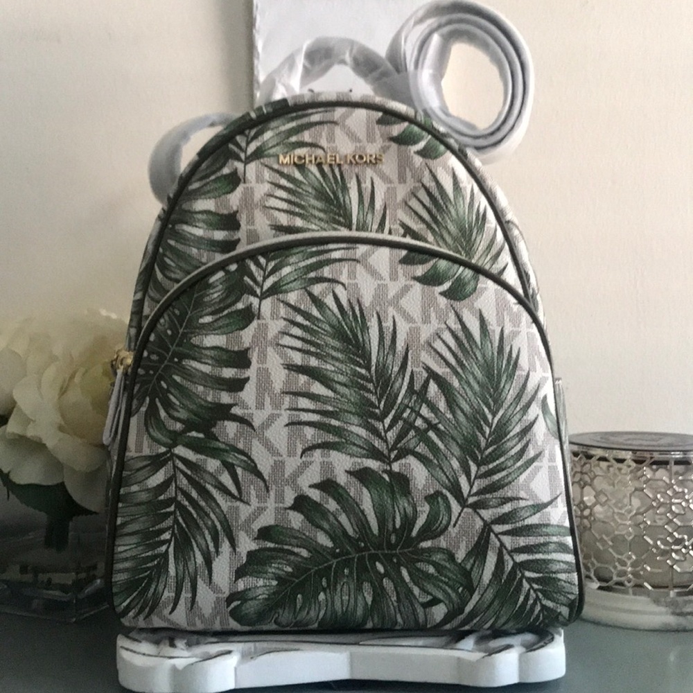 ❌SOLD❌ PALM PRINT PVC ABBEY MEDIUM BACKPACK